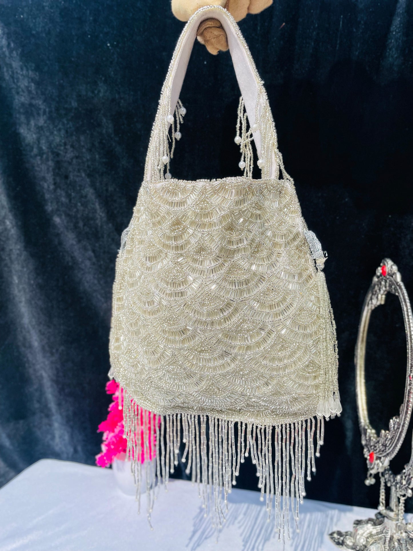 Olivia golden nalki work potli gold