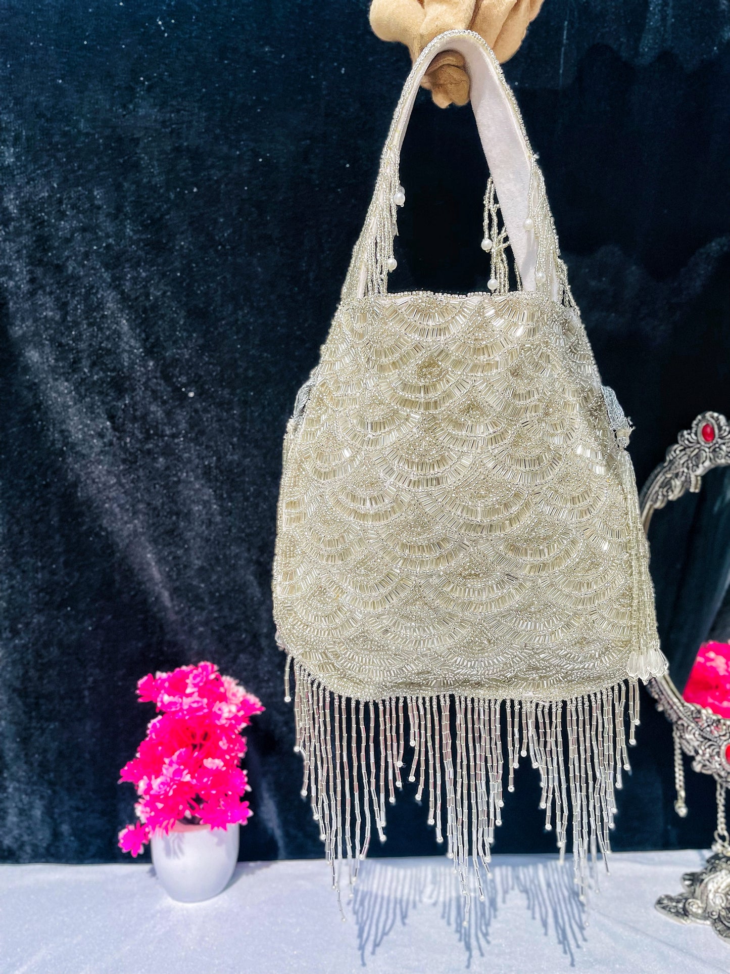 Olivia golden nalki work potli gold