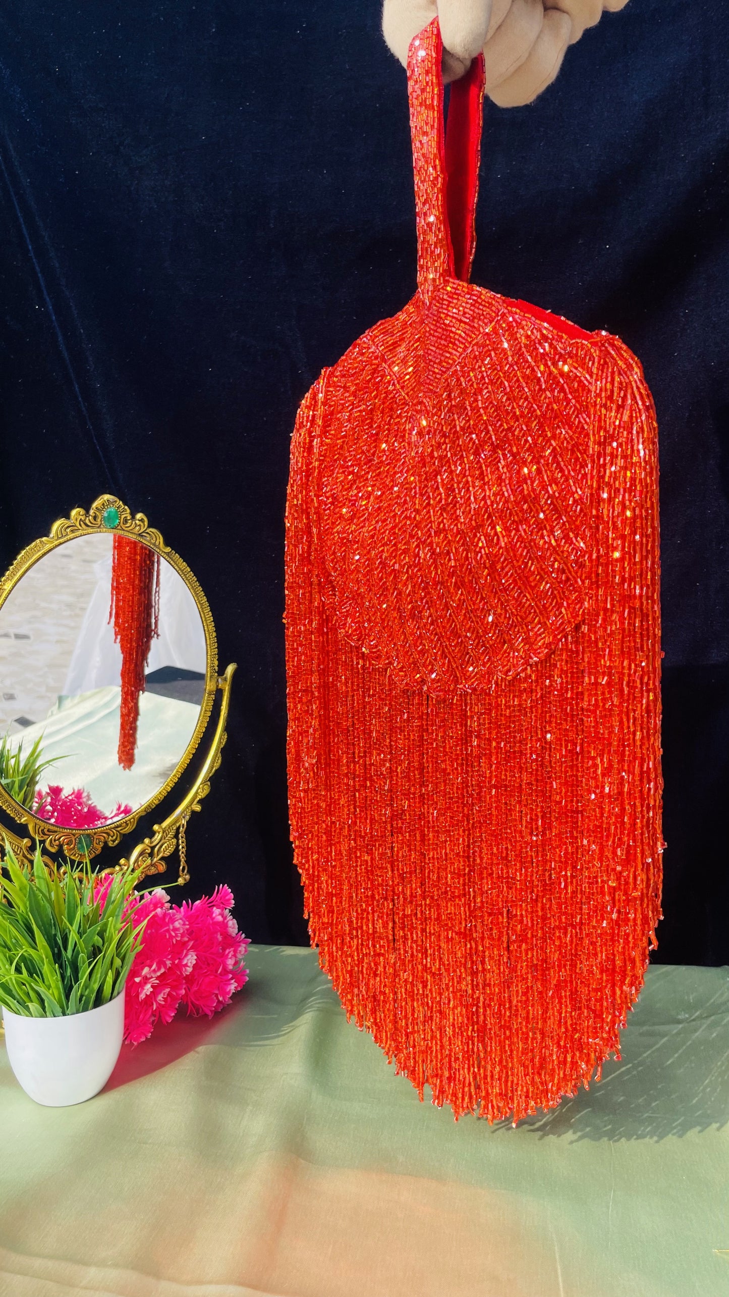 Designer gold pankha clutch