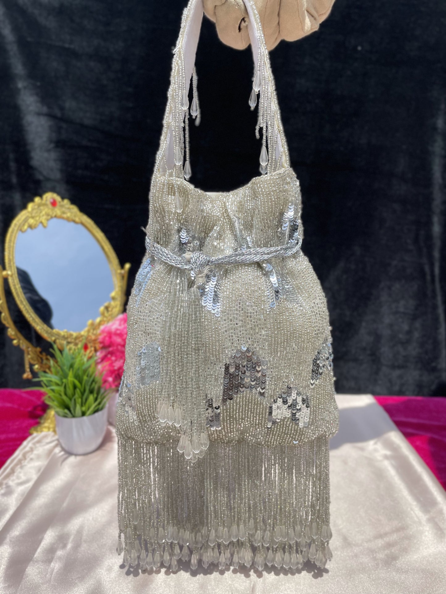 Ella cutdana sequence work potli gold