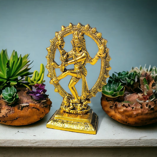 Trendy Crafts Brass Nataraja Statue – Lord Shiva Dancing in Cosmic Circle • Invite Positivity • Elevate Your Décor