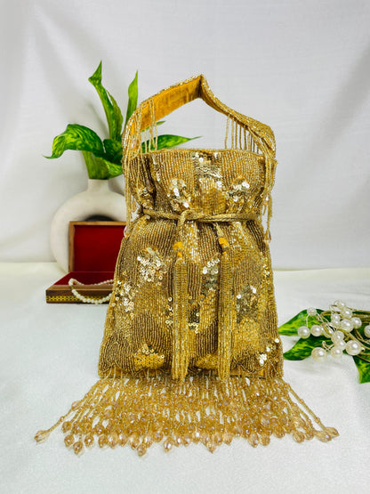 Ella cutdana sequence work potli gold