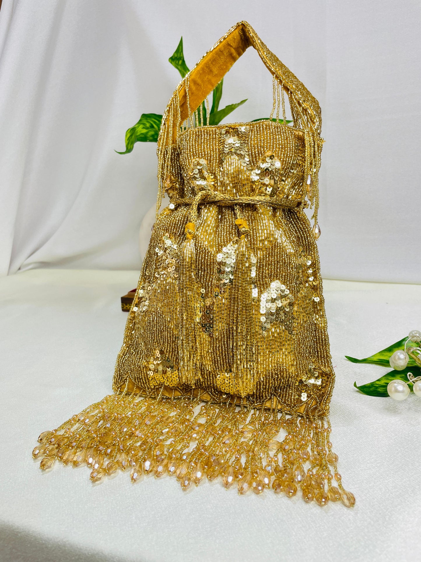 Ella cutdana sequence work potli gold