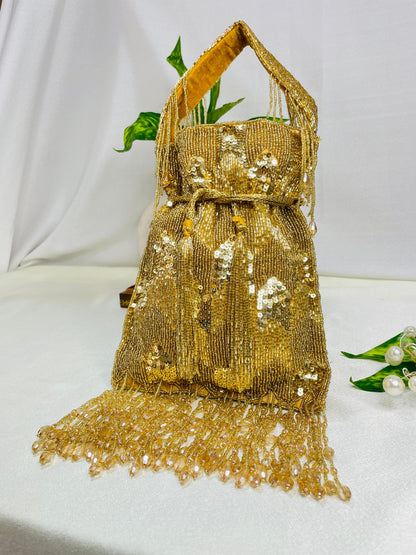 Ella cutdana sequence work potli gold