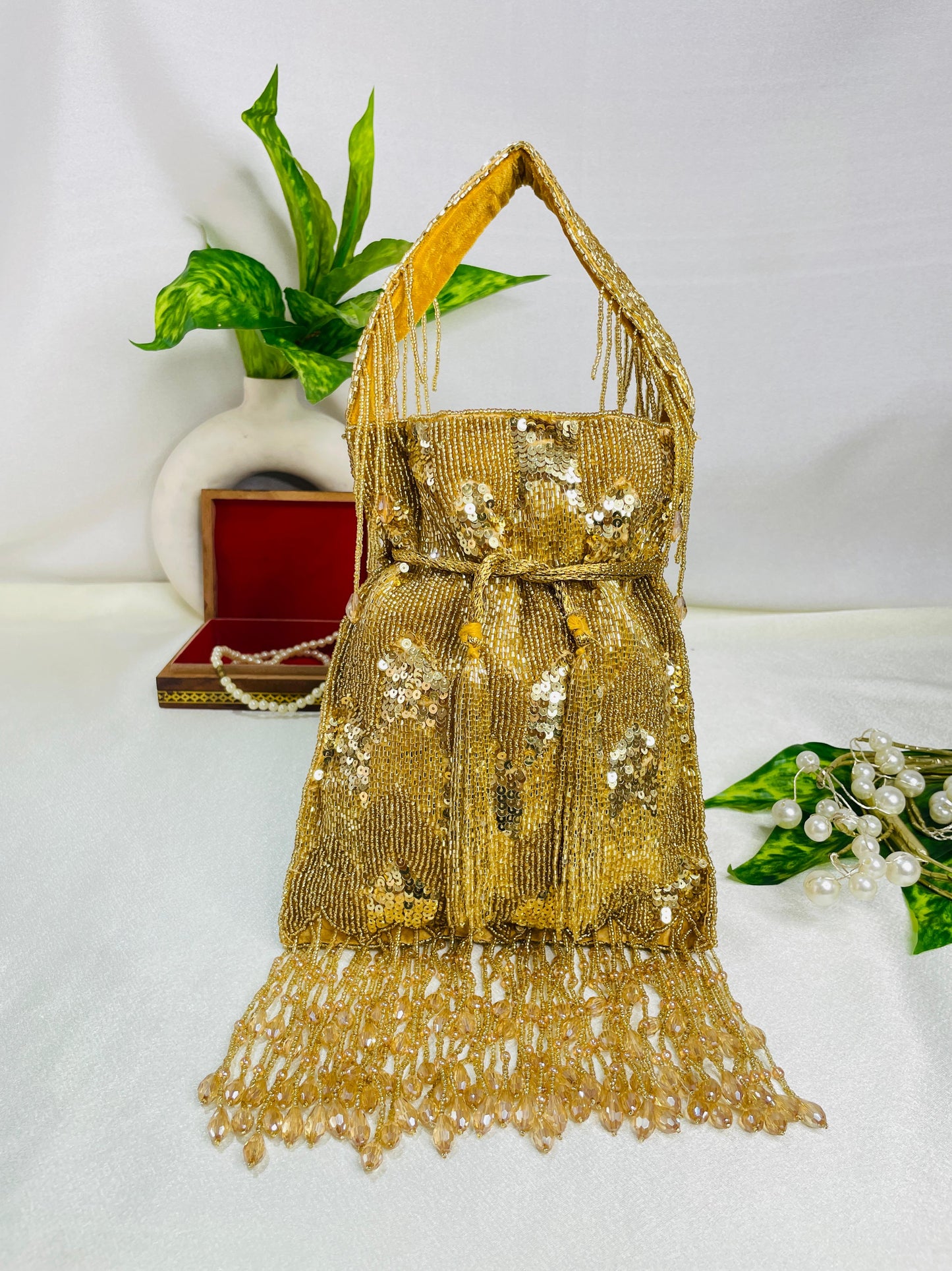 Ella cutdana sequence work potli gold