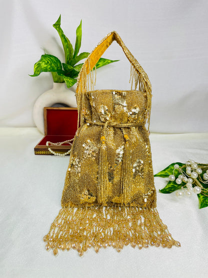 Ella cutdana sequence work potli gold