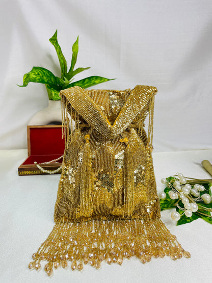 Ella cutdana sequence work potli gold