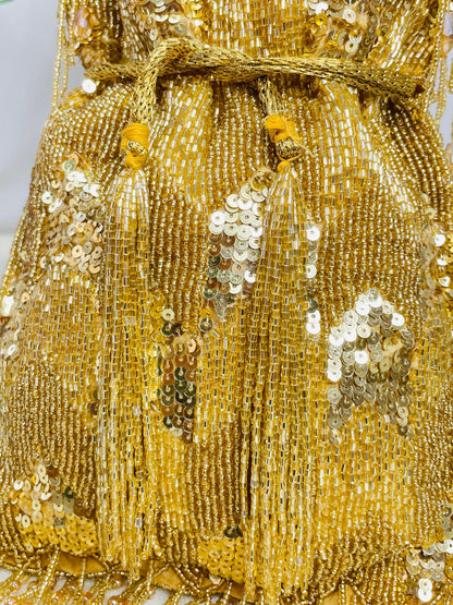 Ella cutdana sequence work potli gold