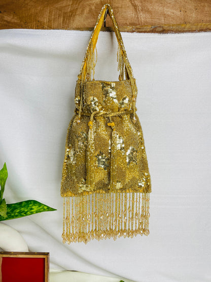 Ella cutdana sequence work potli gold