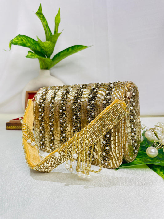 nalki silver gold flap clutch