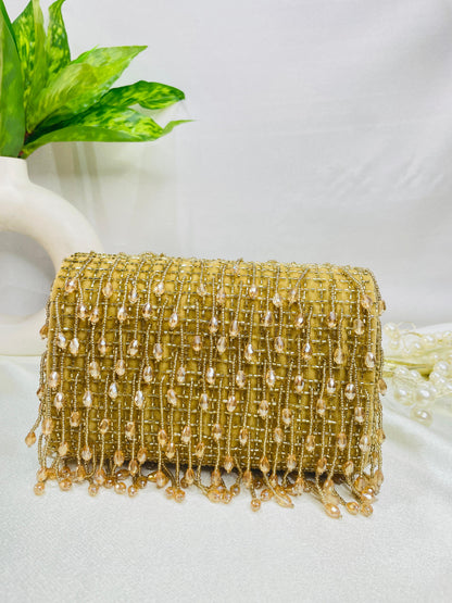 SUEDE CRYSTAL FOLD FLAP RED