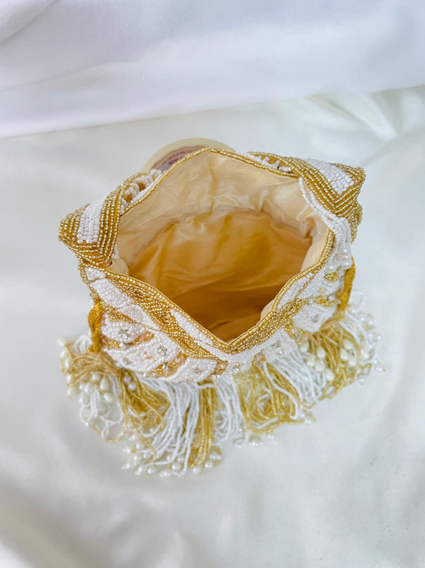 Royal Pearl &amp; Sequin Stripe Potli Bag by Trendy Crafts