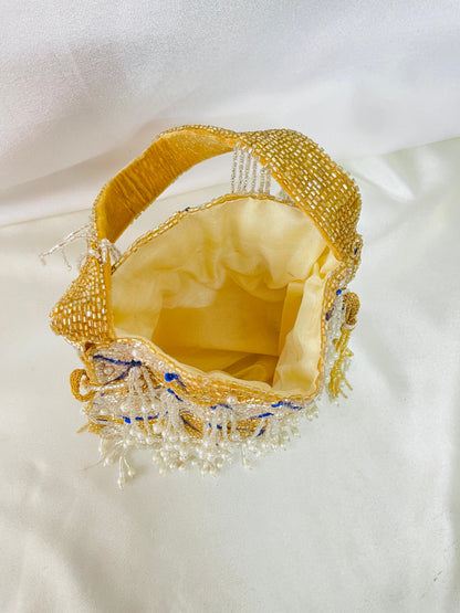 Sophie red pearl flowers potli
