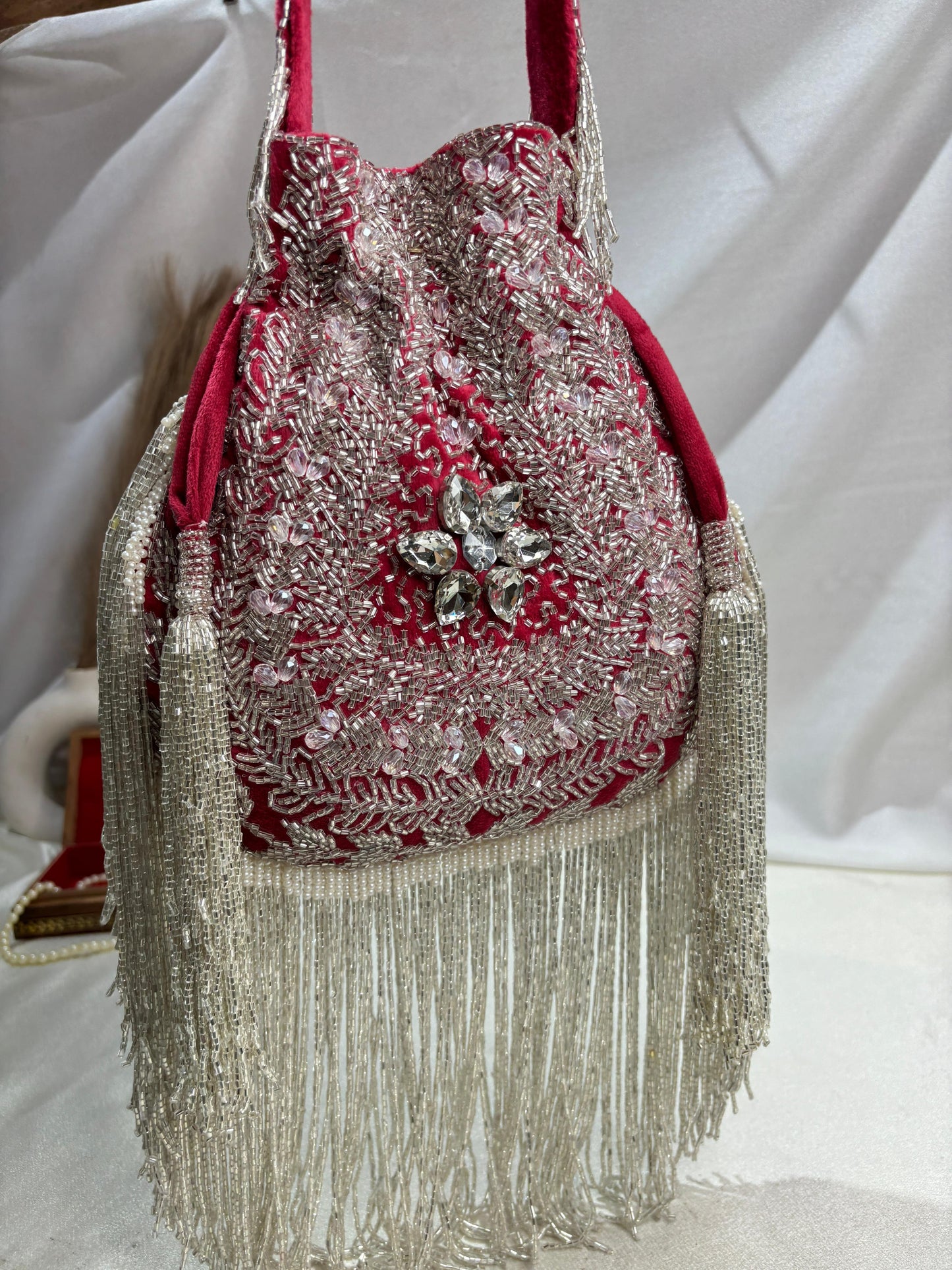 Anna designer handwork potli black