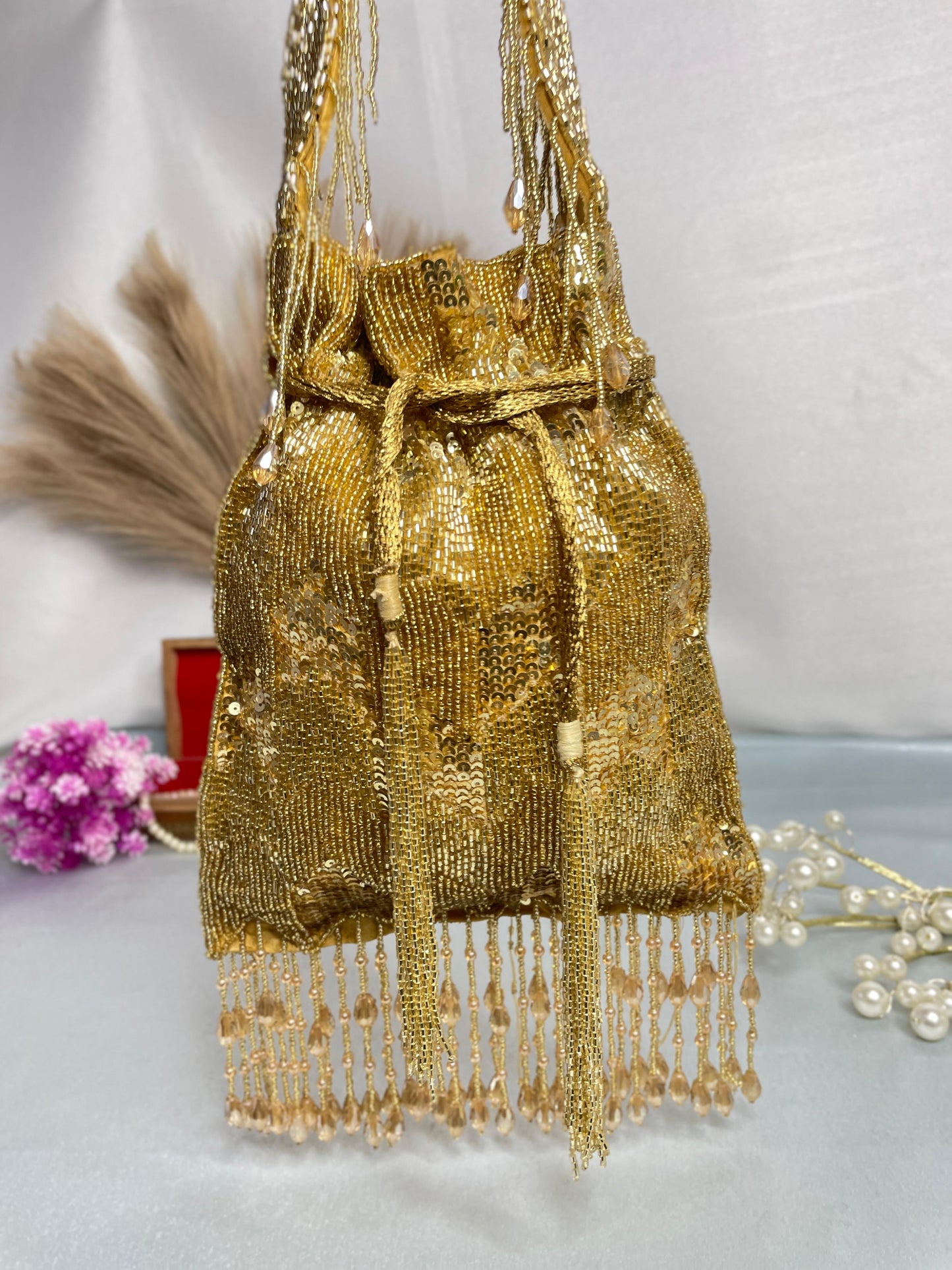 Ella cutdana sequence work potli gold