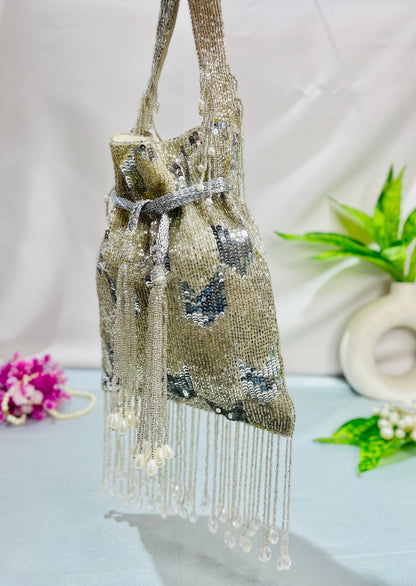 Ella cutdana sequence work potli gold