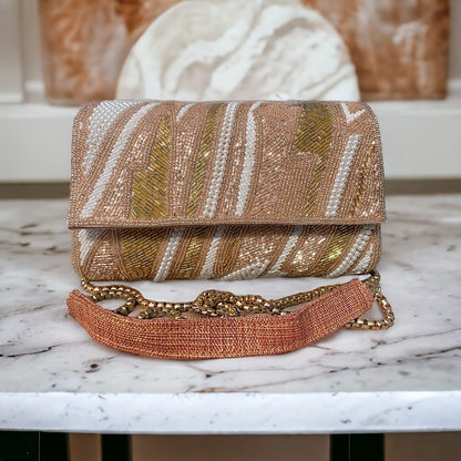 ZIANA CUTDANA PINK flap clutch