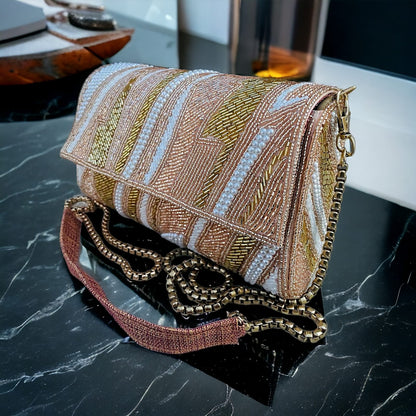ZIANA CUTDANA PINK flap clutch