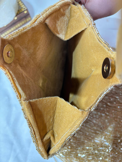 Designer gold pankha clutch