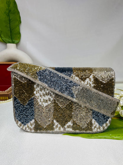 PAKIZA FLOWER THREE FOLD EMBROIDERD SUEDE