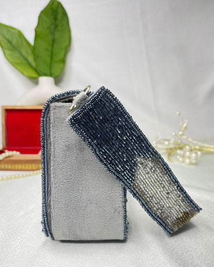 PAKIZA FLOWER THREE FOLD EMBROIDERD SUEDE