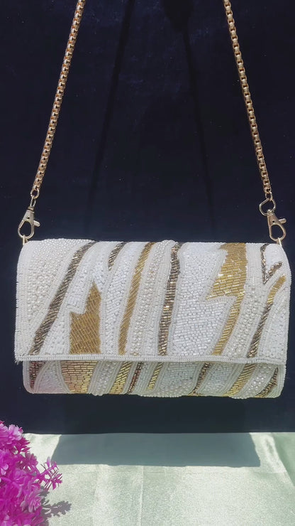 ZIANA CUTDANA PINK flap clutch