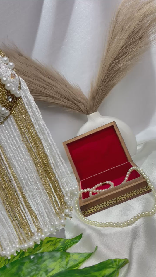 Royal Pearl &amp; Sequin Stripe Potli Bag by Trendy Crafts