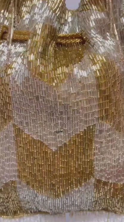 Ellie gold silver nalki work potli