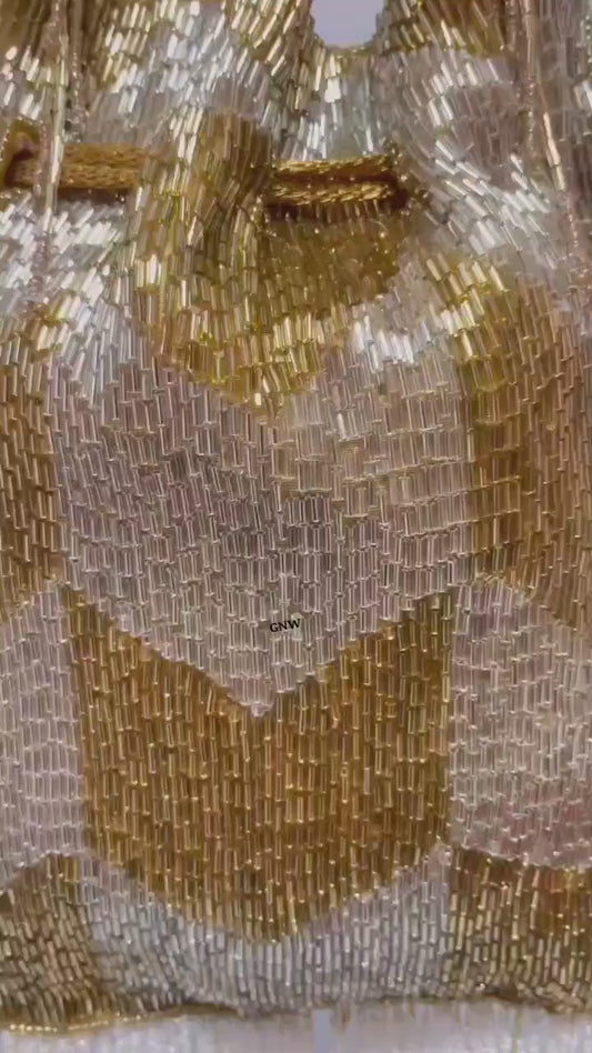 Ellie gold silver nalki work potli