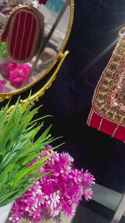 A crystal flap clutch