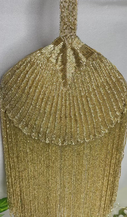 Designer gold pankha clutch