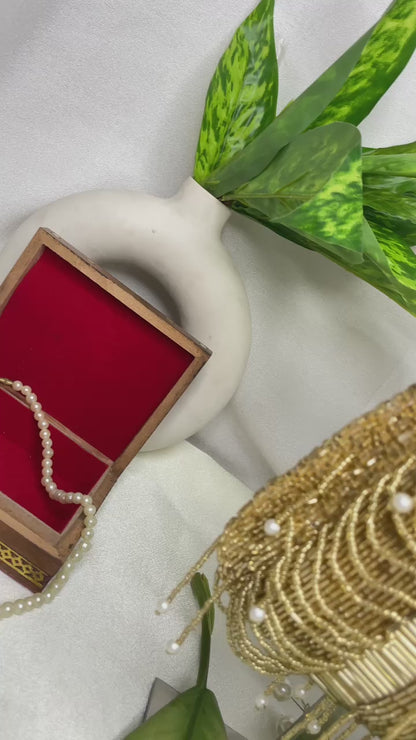 Hazel silver mala nalki work potli