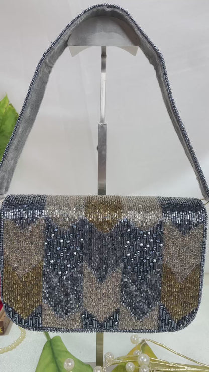 PAKIZA FLOWER THREE FOLD EMBROIDERD SUEDE