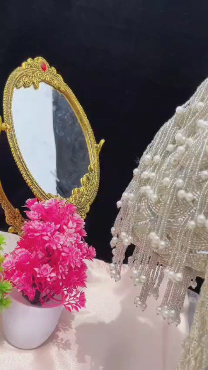Sophie red pearl flowers potli