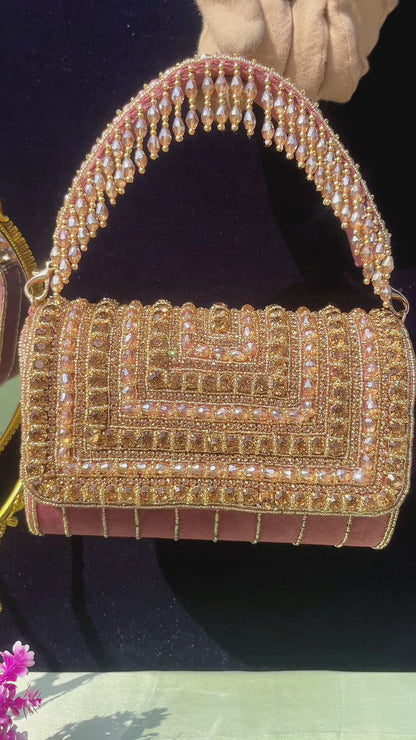 A crystal flap clutch
