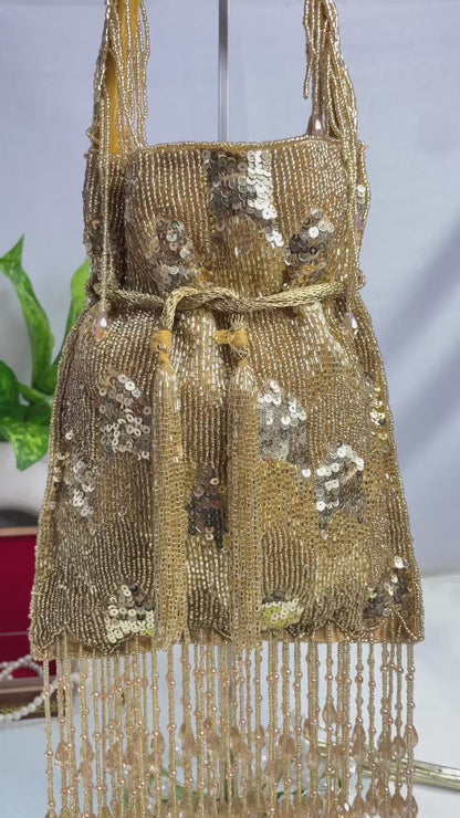 Ella cutdana sequence work potli gold